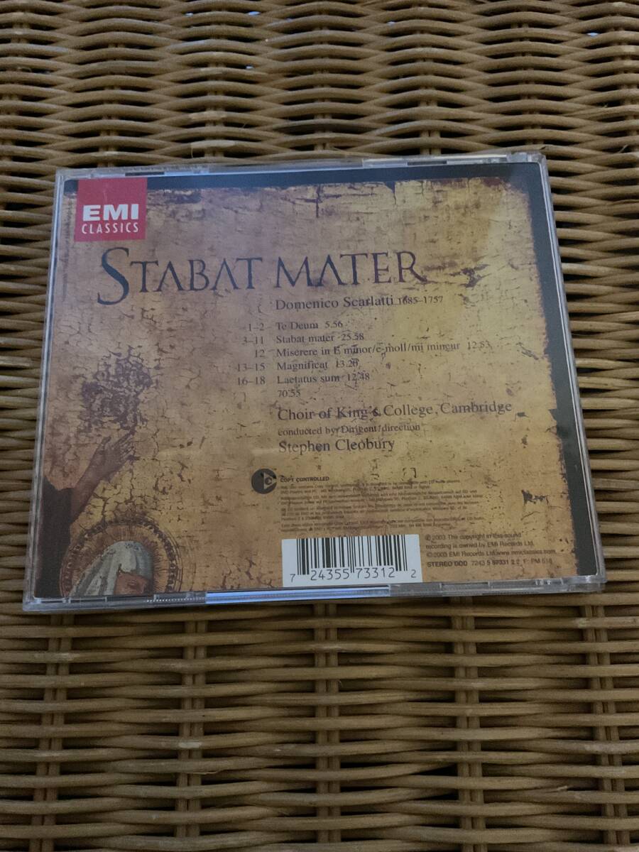 EMI - STABAT MATER - DOMENICO SCARLATTI - CHOIR OF KING'S COLLEGE CAMBRIDGE, STEPHEN CLEOBURY _画像2