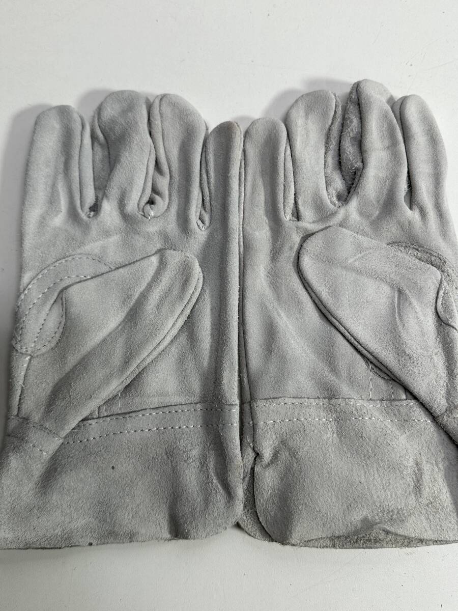 * cheap exhibition!! unused neat's leather welding for 5 fingers . hand 5 piece set gray Free size total length 23.DIY work gloves construction public works outdoor G536