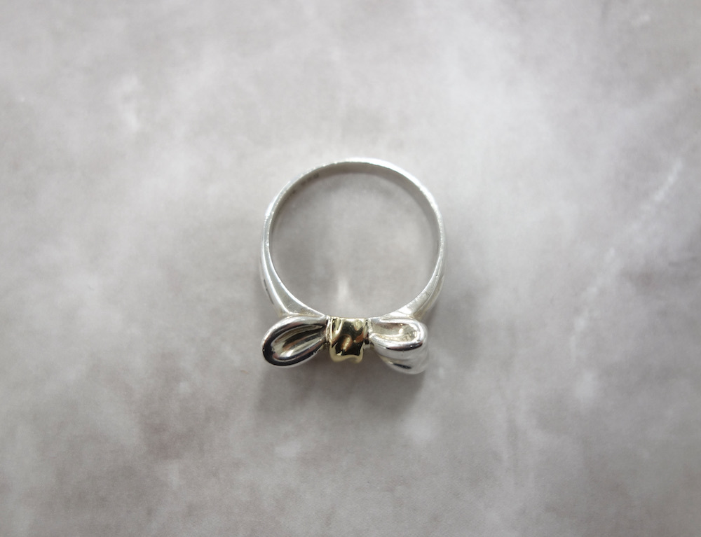 Tiffany & Co ティファニー リボンリング　指輪 silver925 18K 10号_画像6