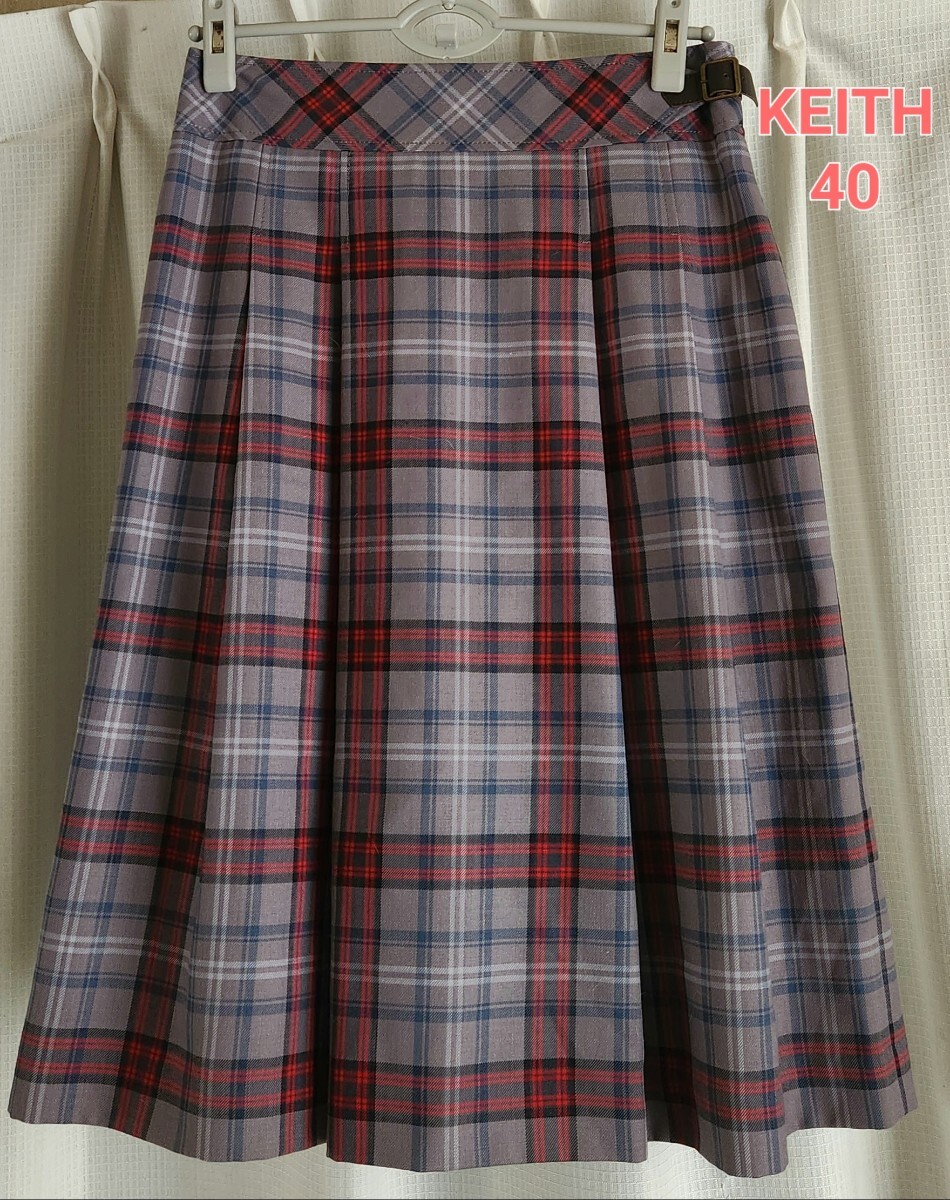  very beautiful goods KEITH pretty check skirt pleat quilt 
