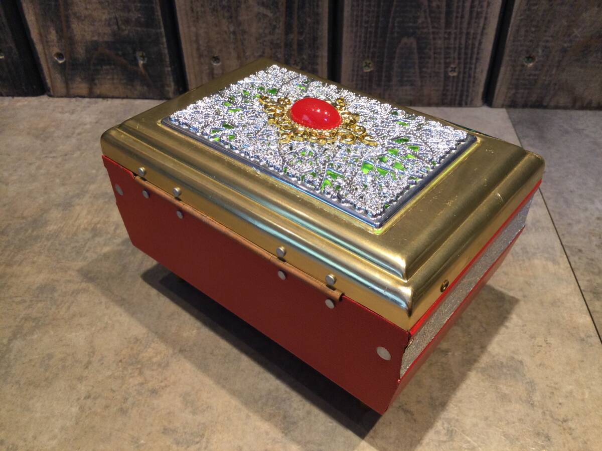 昭和レトロポップ 60's musical box 踊るバレリーナ 宝石箱 オルゴール 曲：ある愛の詩 オブジェ 置物 保管品 アンティーク の画像8