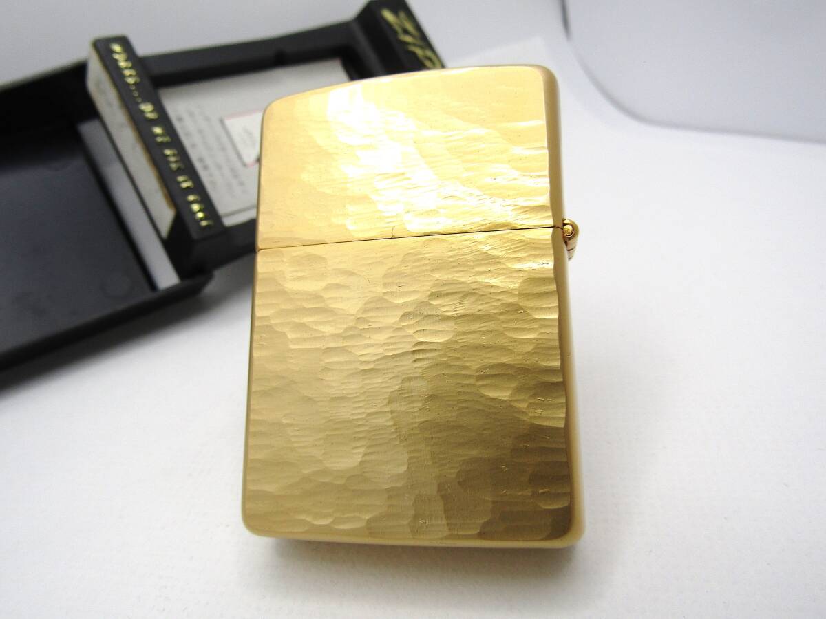 金色 ゴールド 両面ハンマー イタリックボトム zippo ジッポ 1989年 未使用_画像6