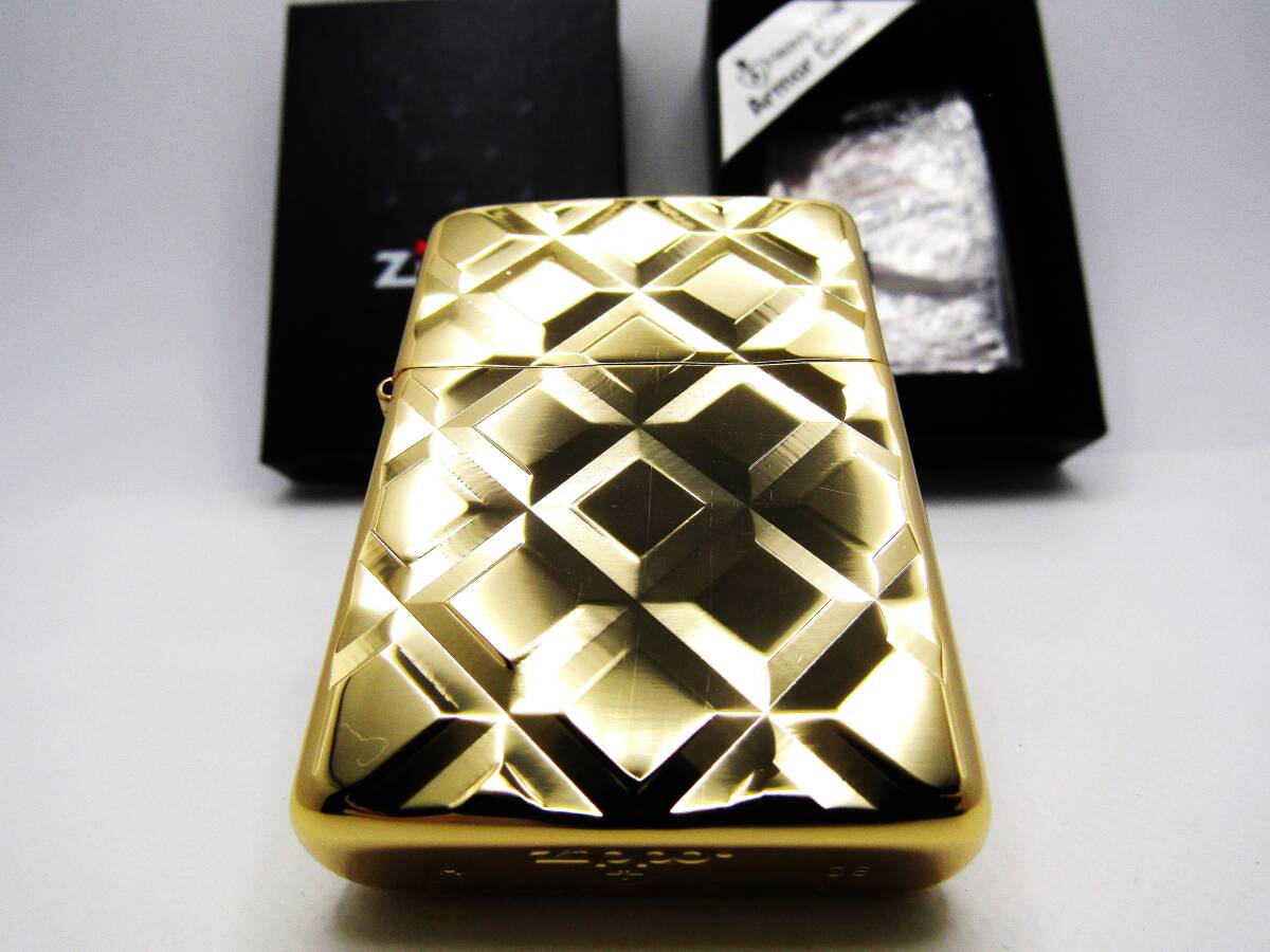 アーマー Armor ダイヤカット ラティス 金 ゴールド zippo ジッポ 2008年 未使用の画像3