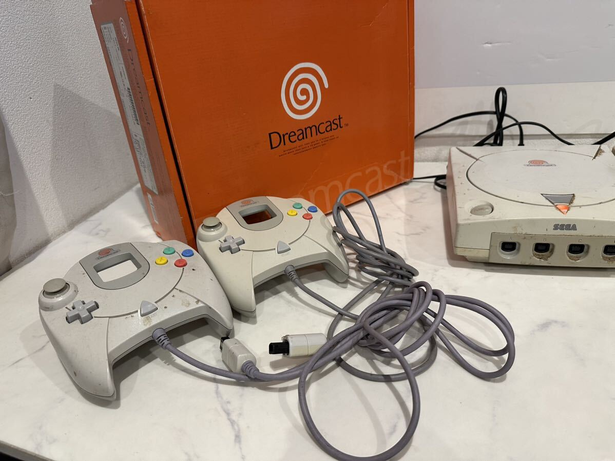 【中古】 ドリームキャスト 2台 コントローラー SEGA セガ HKT-3000 HKT-8600 HKT-7000 Dreamcast DC レトロゲーム機 元箱【札TB02】_画像5