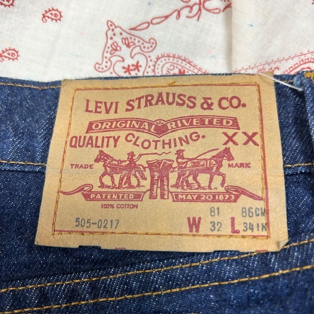 美品 80s 80年製 Levis 505 デニムパンツ 32 濃紺ミント 極東 美品 80s 80年製 Levis 505 デニムパンツ 32 濃紺ミント 極東