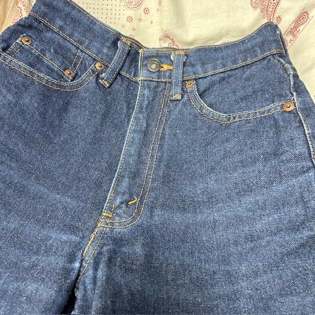 90s Levis W517 ブーツカットデニムパンツ 27 濃青 日本製 オールド リーバイス ヴィンテージ フレア レディース 95年製 XS～S　●394_画像5