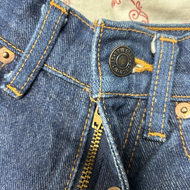 90s Levis W517 ブーツカットデニムパンツ 27 濃青 日本製 オールド リーバイス ヴィンテージ フレア レディース 95年製 XS～S　●394_画像6