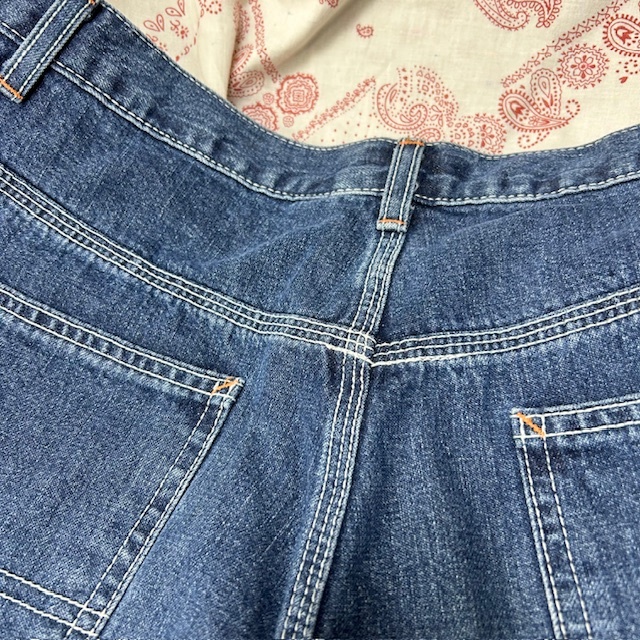 90s J.CREW USA製 ワイドデニムペインターパンツ 32 L程度 オールド ヴィンテージ Jクルー アメリカ古製　ジェイクルー ●399_画像4