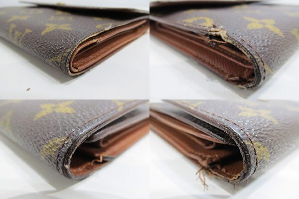 1円  ルイ・ヴィトン 三つ折財布 モノグラム ポルトトレゾ M61202の画像8