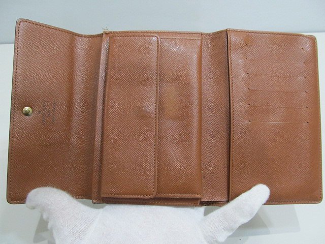 1円  ルイ・ヴィトン 三つ折財布 モノグラム ポルトトレゾ M61202の画像7