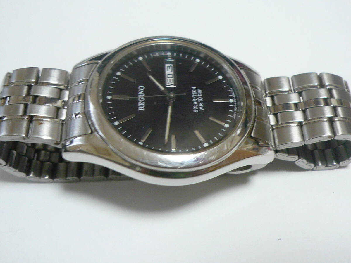CITIZEN Citizen REGUNO Regno SOLAR-TECH solar E101-K005299 men's wristwatch * operation * junk treatment F3052