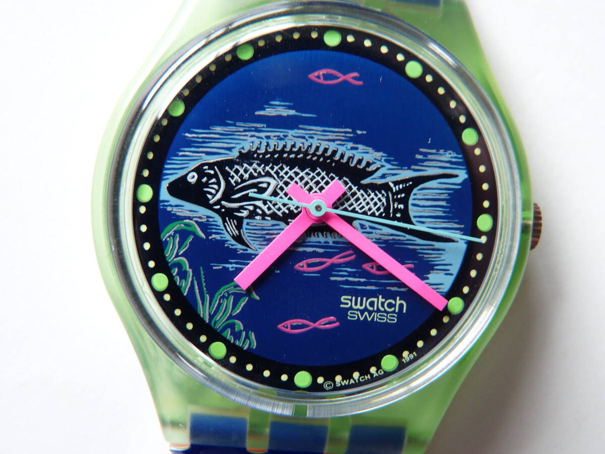 未使用電池交換済 美品 スウォッチ レギュラーモデル シイラカンスモデル Swatch 1992年 Frische Fische 品番GG116_画像2