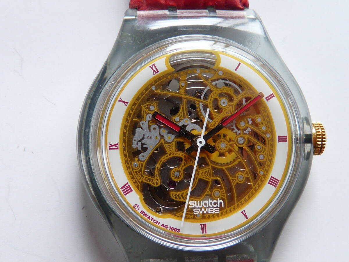 極短期使用品 スウォッチ Swatch 1994年オートマチック、 ABENDROT 品番SAN103 _画像2