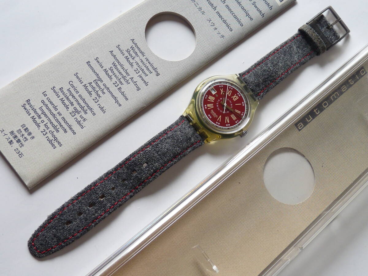 使用品 良品 スウォッチ Swatch 1993年オートマチック Graue Huette 品番SAK400 9時方向にデイト表示有り_画像5