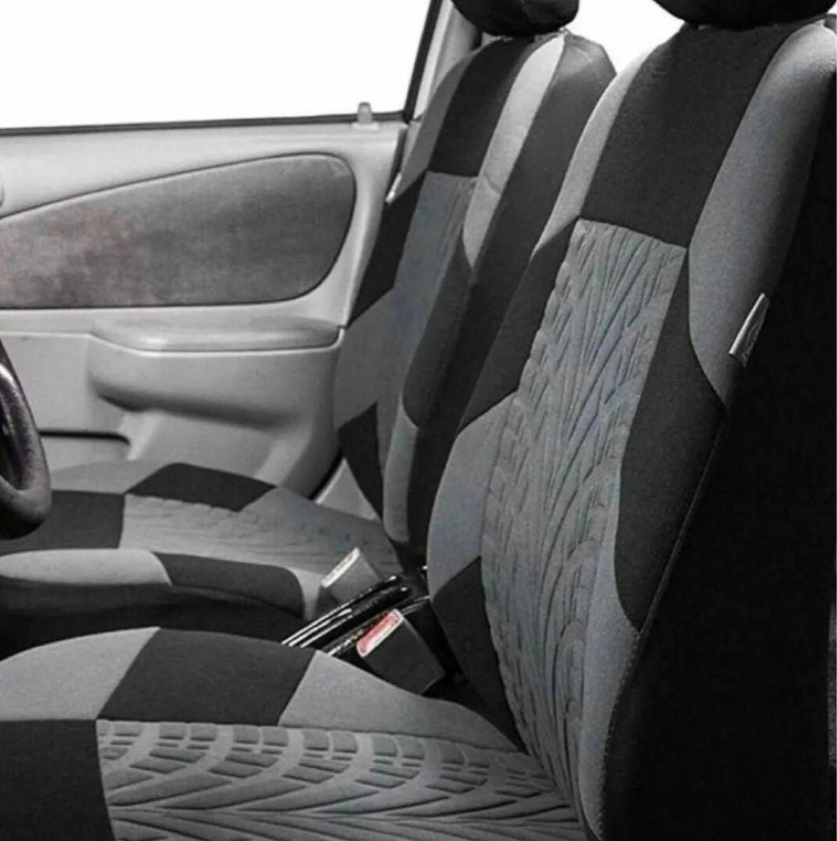 フロントシートカバー　2枚セット　グレー　車用品座席保護　座席カバー