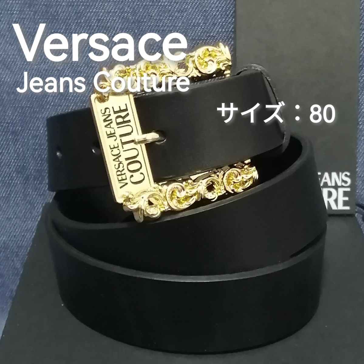 ★新品・メンズ★【Versace Jeans Couture】3cm幅　黒　80