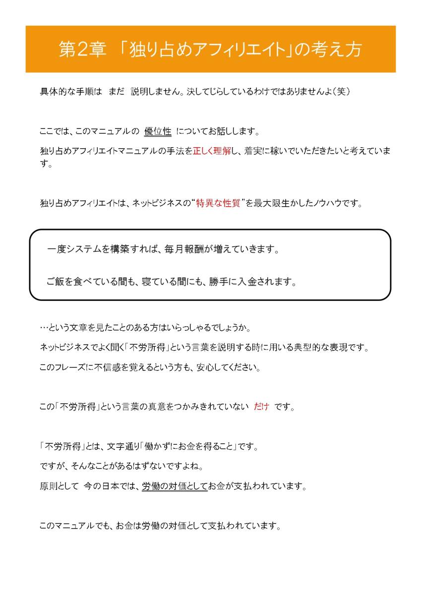 時間がなくてアフィリエイトに挫折したあなたへ！　「独り占めアフィリエイト マニュアル」_画像4