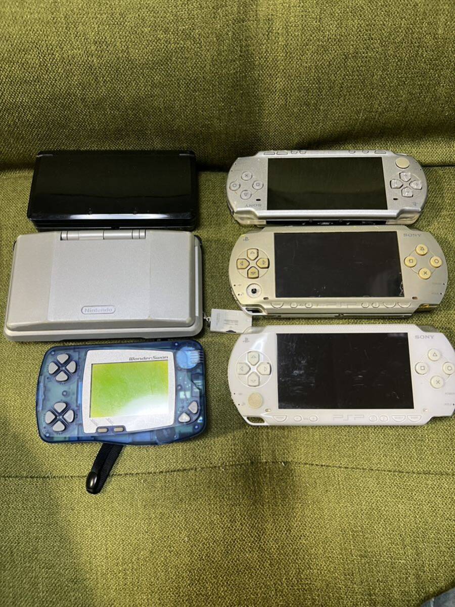 SONY PSP 任天堂 Nintendo DS 3DS バンダイ ワンダースワン デジモンアドベンチャー ポケットモンスターX 計6台 ソフト まとめて_画像1