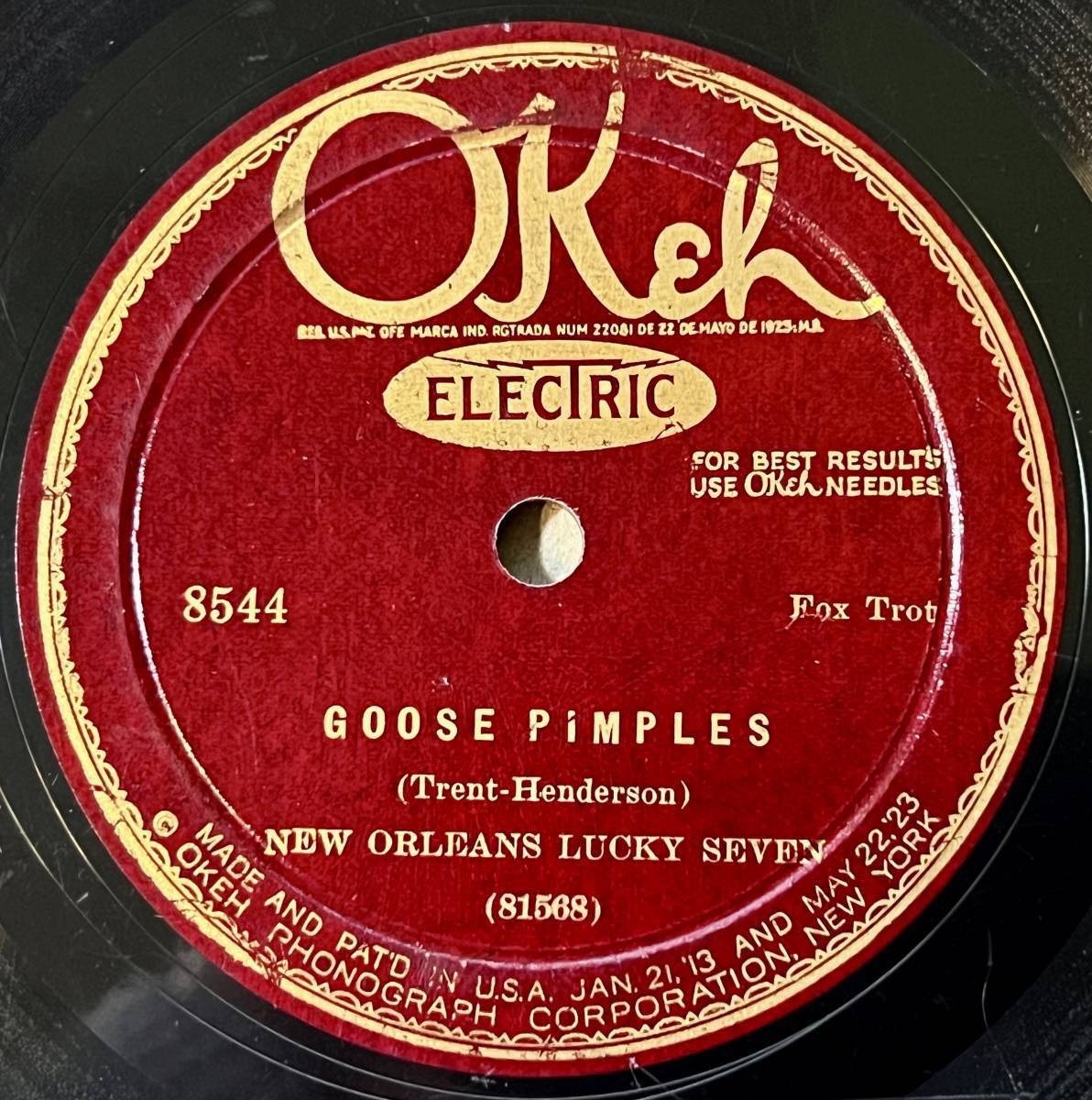 BIX BEIDERBECKE New Orleans Lucky Seven OKEH Royal Garden Blues/ Goose Pimples_画像1