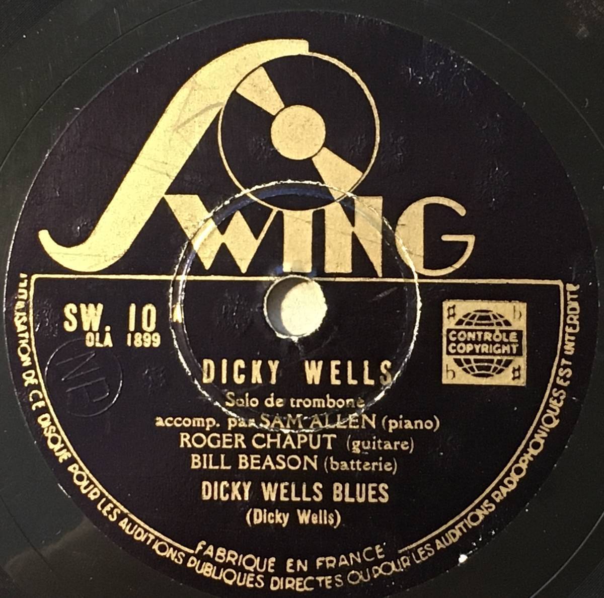 DICKY WELLS SWING Dicky Wells Blues/ Lady Be Good _画像3