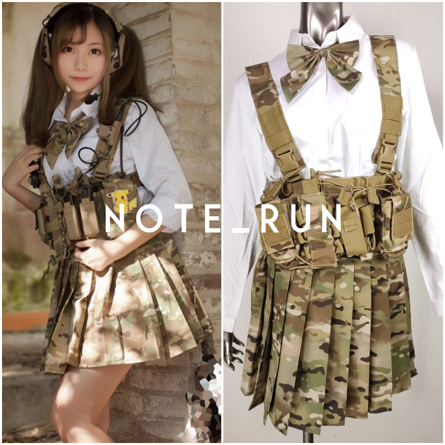 【ctnjm】迷彩学生服 武装JKコンバット コスプレセット MC迷彩