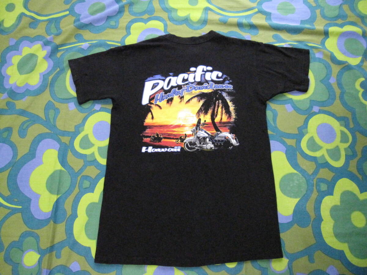 2001年 HARLEY-DAVIDSON ハーレーダビッドソン HAWAII ハワイ 半袖Tシャツ ブラック サイズM USEDキレイ バイクT_画像1