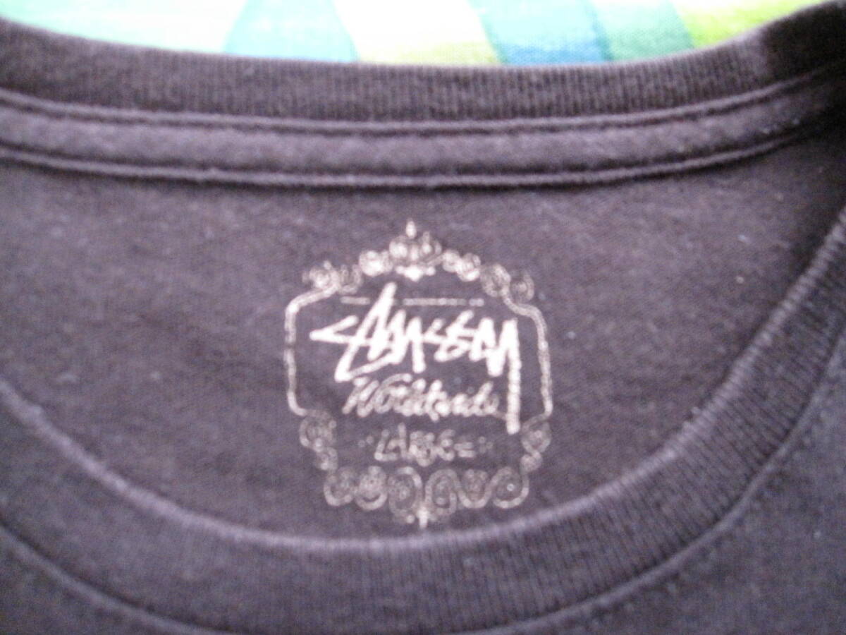 USA製 OLD STUSSY ステューシー 半袖Tシャツ サイズL ブラック 綿100 USEDキレイ_画像3