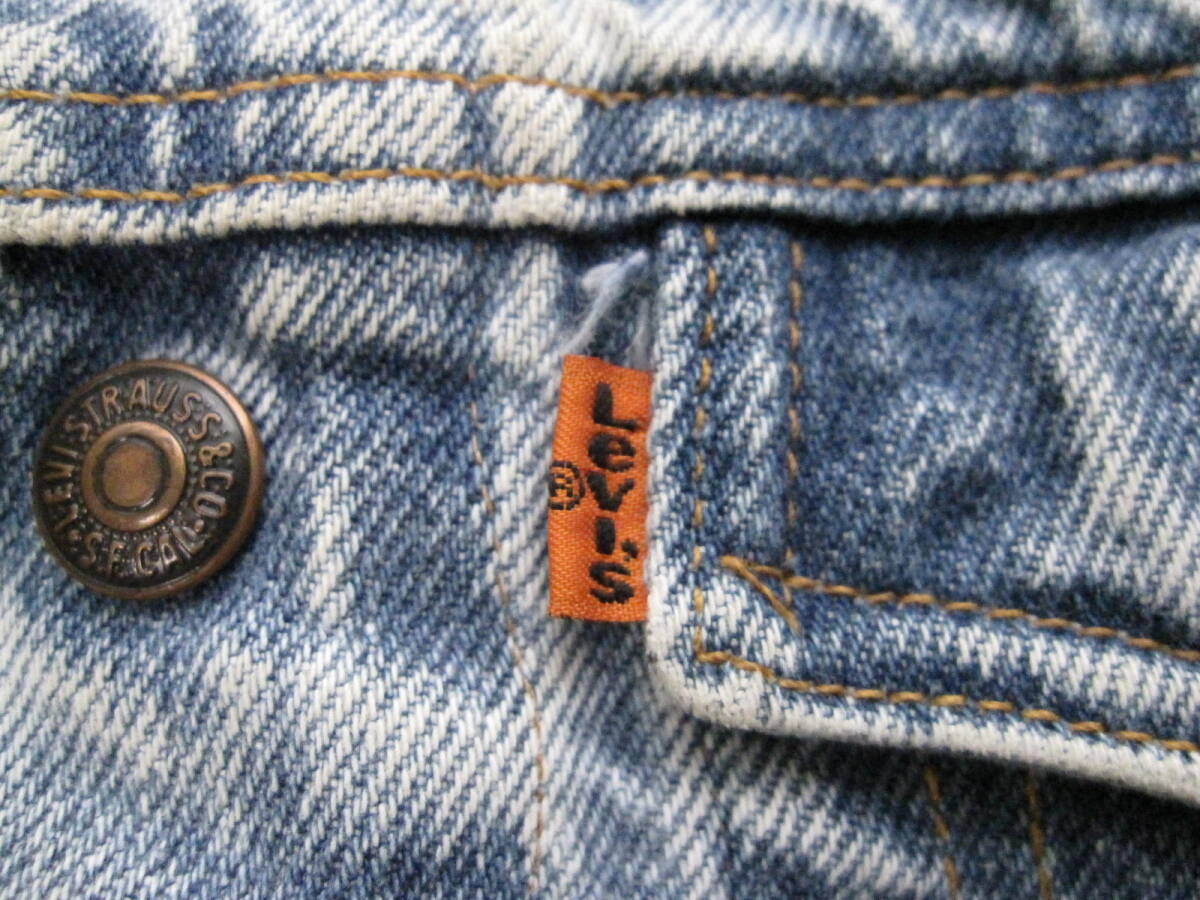 キッズ6 80s ヴィンテージ USA製 Levi'sリーバイス 72225-0209 オレンジタグ デニムジャケット Gジャン スナップボタン 722刻印 アメリカ製_画像2