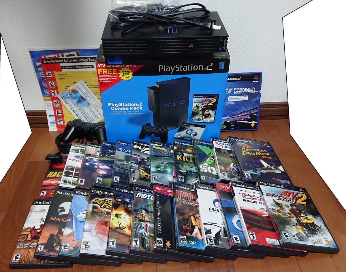 北米版　SONY PlayStation2　本体SCPH-50001/N/97014　ソフトセット_画像1