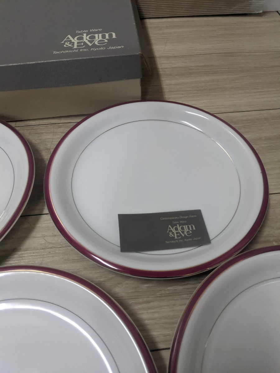 未使用品 Adam＆Eve アダム＆イヴ シンプル プレート金彩 大皿 プレート5枚セット インテリア 洋食器 皿 _画像6