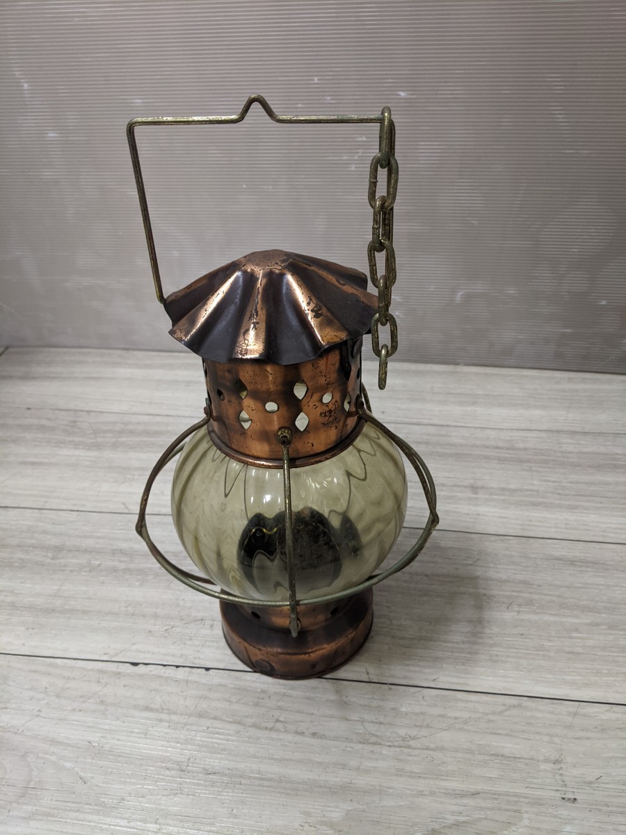 DECORATIVE OIL LAMP　オイルランプ　昭和レトロ　アンティーク　香港製_画像1