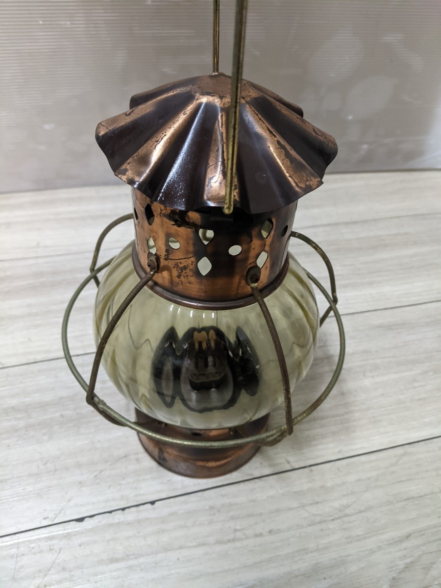 DECORATIVE OIL LAMP オイルランプ 昭和レトロ アンティーク 香港製の画像9