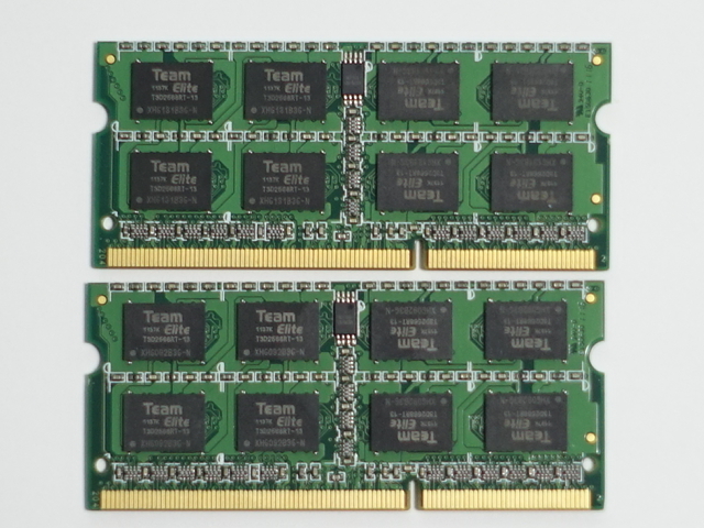 [動作品] ノートPC用メモリ Team TSD34096M1333C9-E PC3-10600 (DDR3-1333) S.O.DIMM 4GB×2枚 計8GBの画像2