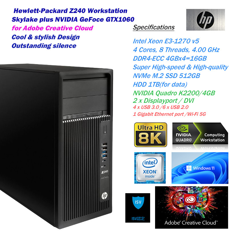 アドビCCスタートアップ応援!!デザイナー＆フォトグラファー!!core i7超xeon4.00GHz-8CPU/爆速NVMeSSD512GB&HDD1TB/DDR4-16GB/4K-Quadro_画像1