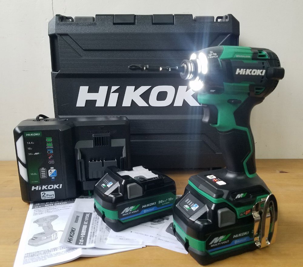 H652 HIKOKI 新モデル コードレスインパクトドライバ WH36DD 2XHLSZ マルチボルト 36v Bluetooth アグレッシブグリーン (L) 新品未使用品_画像1