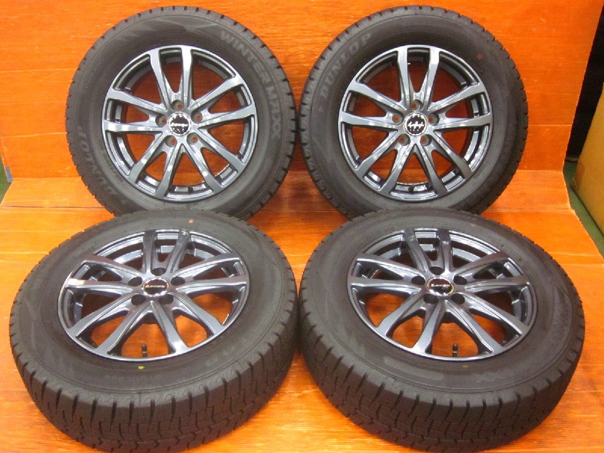 【Y4】LEBEN LH ガングレー 15インチ 6.0J +43 PCD100 5H ダンロップ WINTERMAXX WM02 195/65R15(2022年製) プリウス/カローラなど☆_画像1