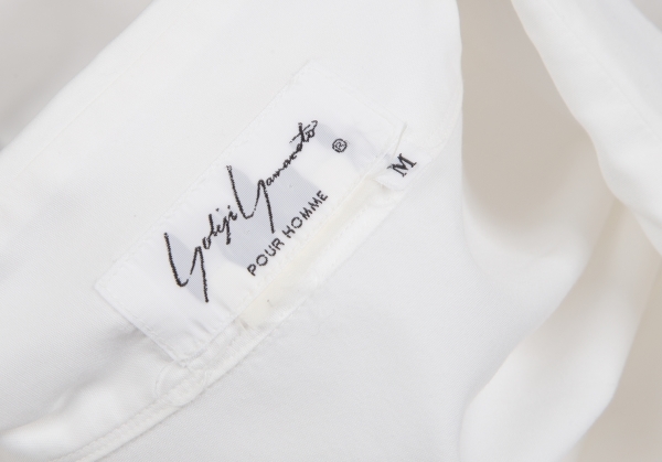ヨウジヤマモト プールオムYohji Yamamoto POUR HOMME ストールカラーロングプルオーバーシャツ 白M_品質タグがありません。