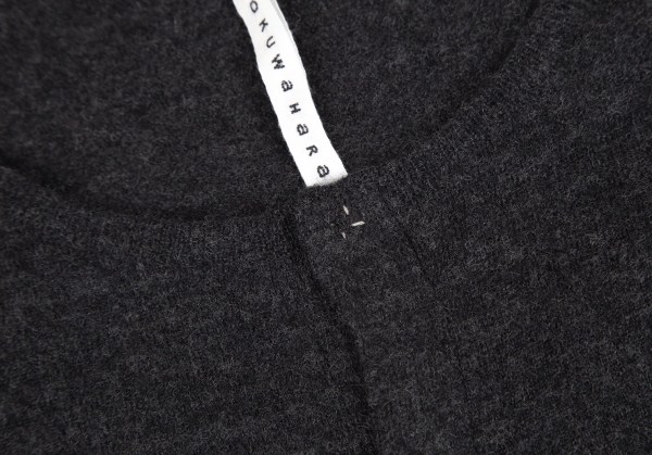  Sunao Kuwahara sunao kuwahara wool dot tape button stop knitted cardigan charcoal M