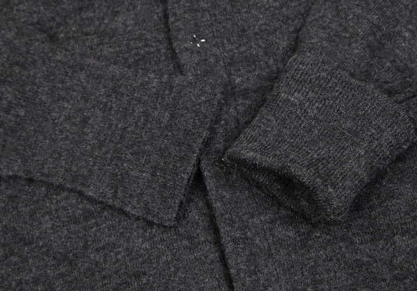  Sunao Kuwahara sunao kuwahara wool dot tape button stop knitted cardigan charcoal M