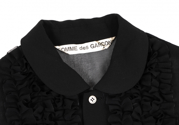  Comme des Garcons COMME des GARCONS frill equipment ornament see-through chiffon blouse black S rank 