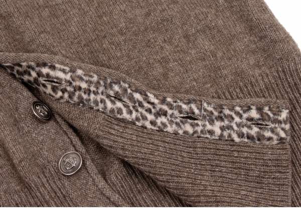  Sunao Kuwahara sunao kuwahara collar fur design knitted cardigan mocha M