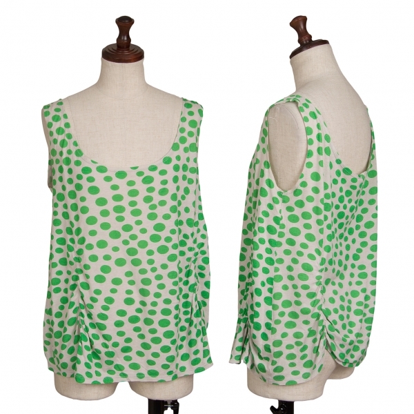  Sunao Kuwahara sunao kuwahara cotton dot side gya The - tank top gray green M