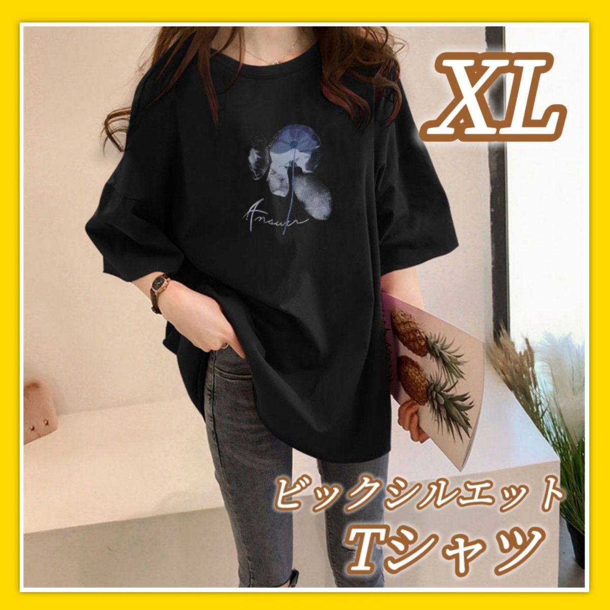 プリント Tシャツ ラウンドネック シンプル 韓国 ストリート Y00552