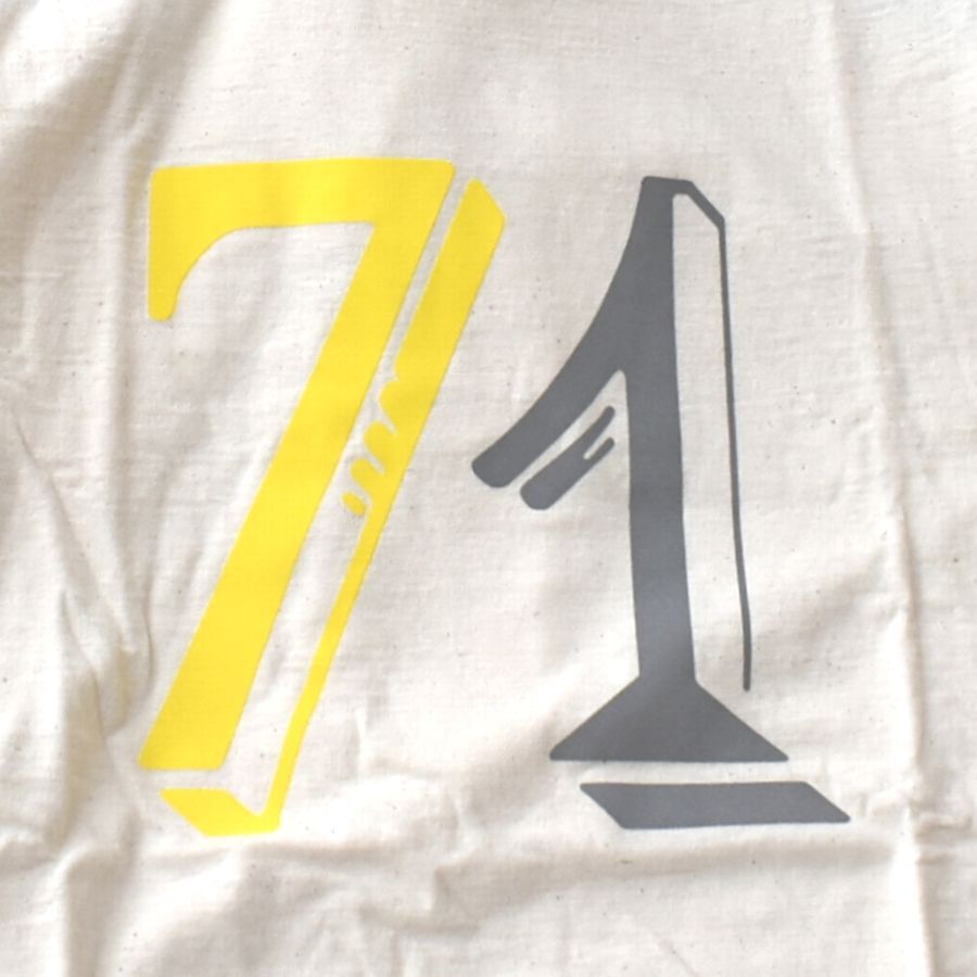 GDC ジーディーシー 日本製 7分袖 フットボールTシャツ 丸首 綿100% 男女兼用 ユニセックス メンズSサイズ ベージュ 送料無料 A307_画像4