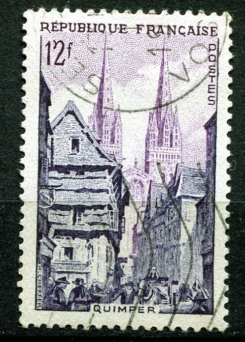 BX-3◇フランス　1954年　観光／カンペール　1種　済_画像1