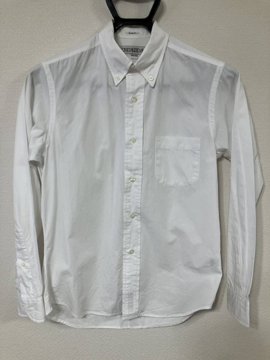 INDIVIDUALIZED SHIRTS USA製  白 ボタンダウンシャツ 141/2 コットンブロード ポプリン インディビデュアライズドの画像3
