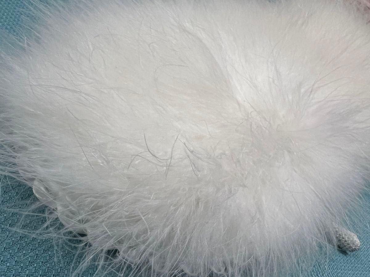 フェザー ショール 振袖 成人式白 羽毛 100％ 単品 着物 ホワイト 新品中古