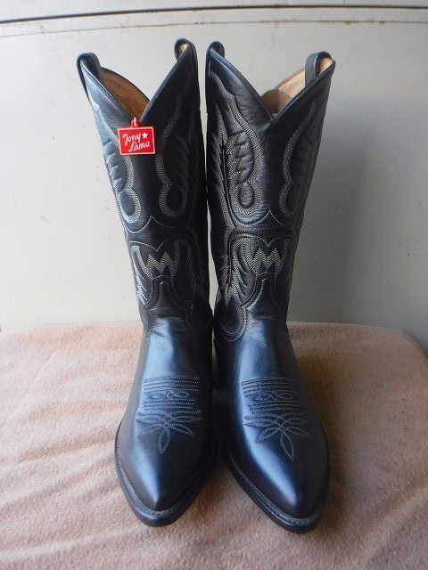 [ unused goods ] Tony Lama Tony Lama men's western boots USA made 8 1/2 E black group Vintage tag attaching kau Boy [C0301]