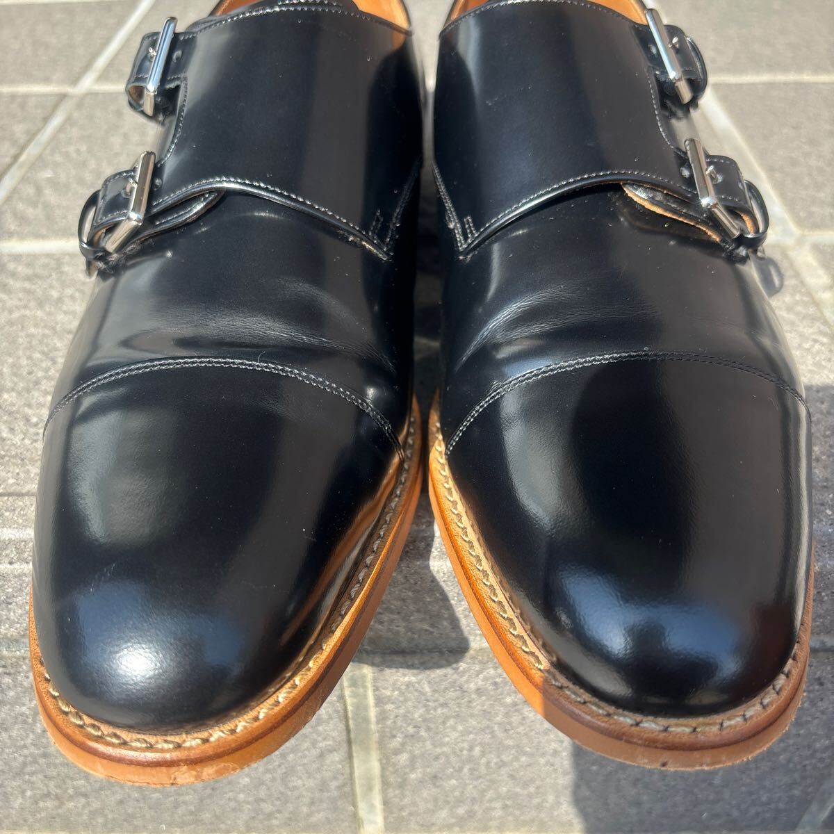 REGAL リーガル ダブルモンクストラップ ビジネス 革靴 黒 25cmの画像4