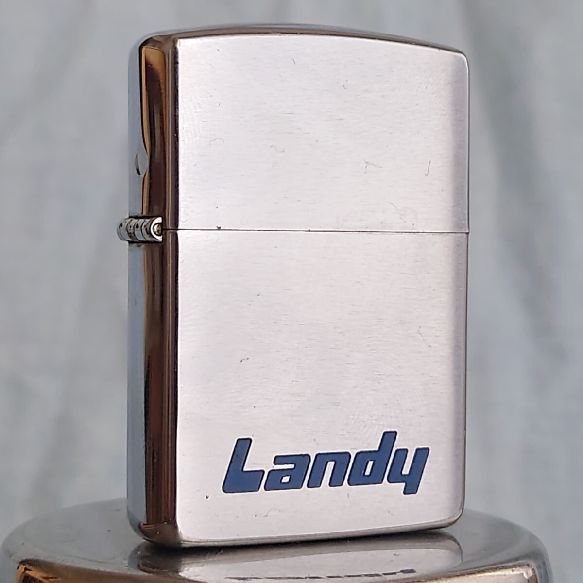 1111円～ ZIPPO 美品 イタリック Landy 1991年製 SILVER Color ビンテージ ジッポー オイルライター USA_画像2